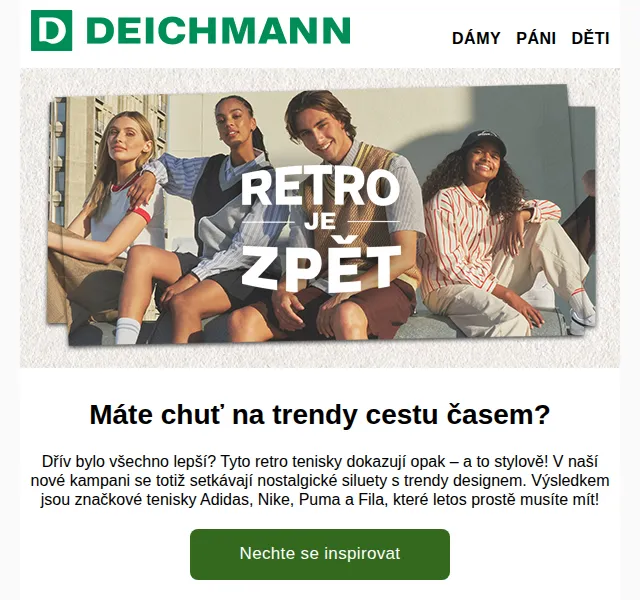 DEICHMANN: Retro tenisky Adidas, Nike, Puma a Fila – červen 2026 | Nuslet.cz
