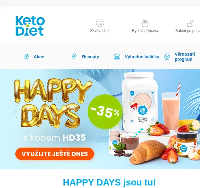 KetoDiet: Sleva 35 % s Happy Days – červen 2026 | Nuslet.cz