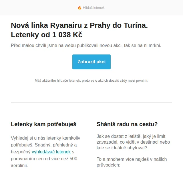 Cestujlevne.com: Nová linka Ryanairu Praha–Turín od 1 038 Kč – červen 2026 | Nuslet.cz