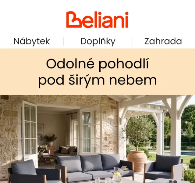 Beliani.cz: Venkovní nábytek se slevou až 41 % – červen 2026