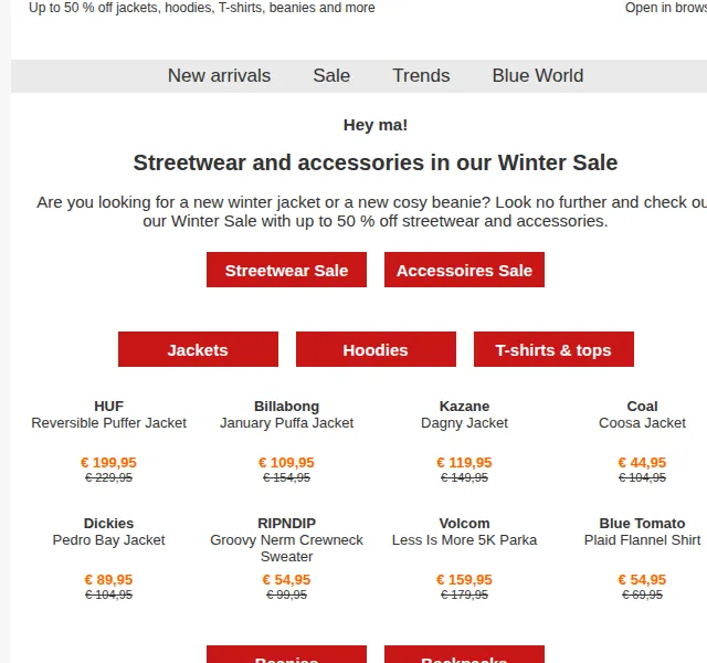 BLUE TOMATO: Sleva až 50 % na streetwear – červen 2026 | Nuslet.cz