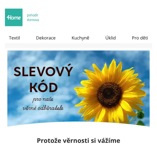 4home.cz: Sleva 100 Kč na nákup nad 1000 Kč – červen 2026