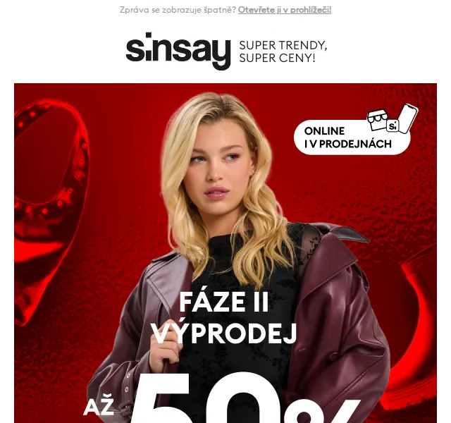Sinsay: Výprodej až -50% — duben 2026 | Nuslet.cz