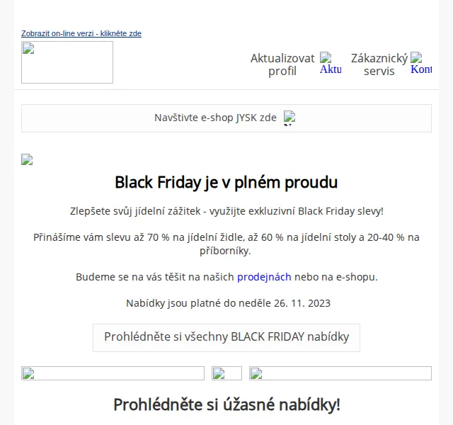JYSK: Black Friday slevy až 70 % na jídelní židle a stoly – červen 2026 | Nuslet.cz
