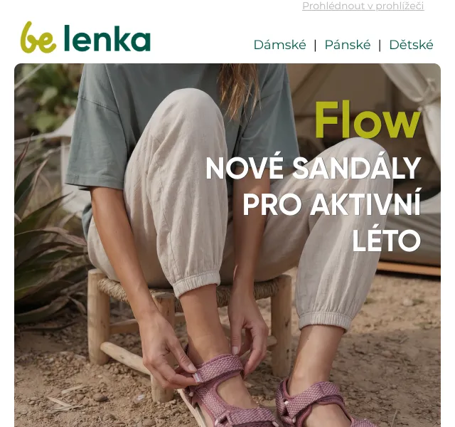 Be Lenka: Sandály Flow – červen 2026 | Nuslet.cz