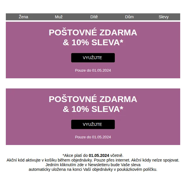 bonprix: Poštovné zdarma a 10% sleva – červen 2026 | Nuslet.cz