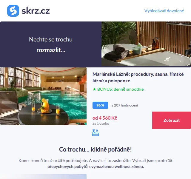 Vánoce na Skrz: Wellness pobyty plné hýčkání – květen 2026 | Nuslet.cz