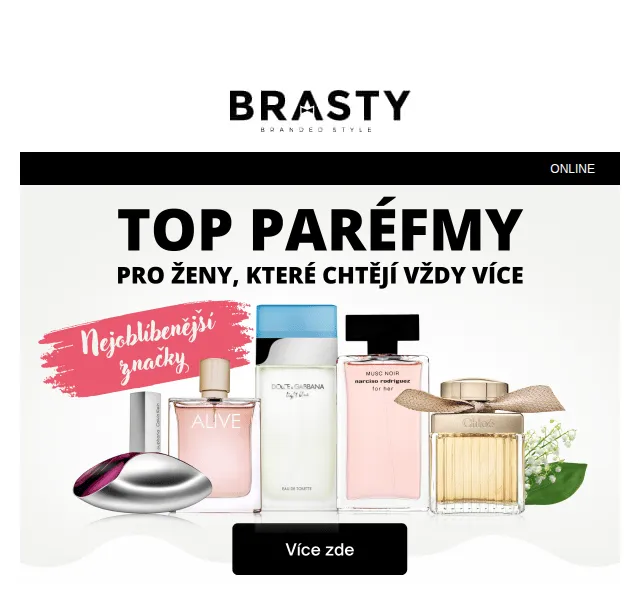 BRASTY: Sleva 200 Kč na parfémy – červenec 2026 | Nuslet.cz