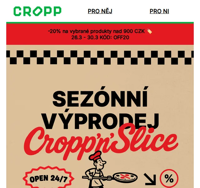 Cropp: Sezónní výprodej s 20% slevou – březen 2026 | Nuslet.cz