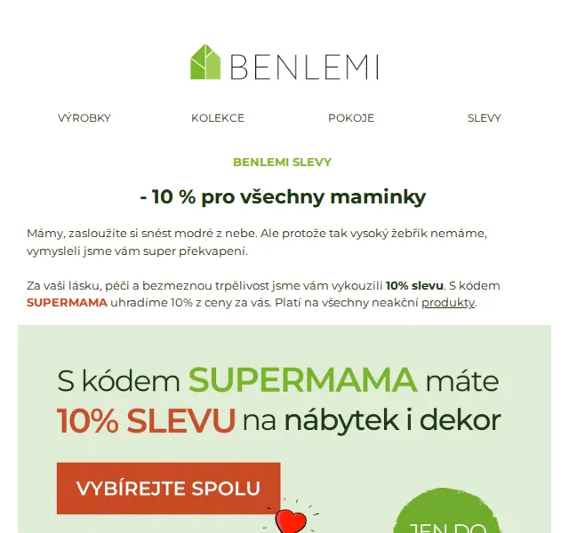 Michal z rodiny Benlemi: 10% sleva pro maminky – červen 2026 | Nuslet.cz
