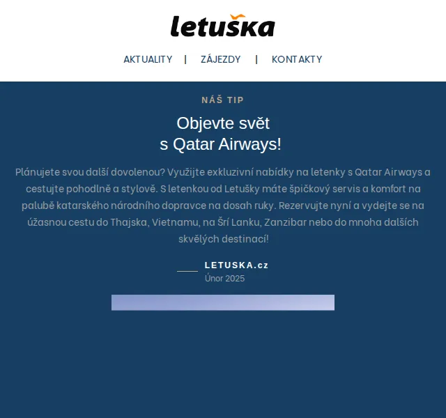 Letuška.cz: Letenky Qatar Airways – červen 2026 | Nuslet.cz