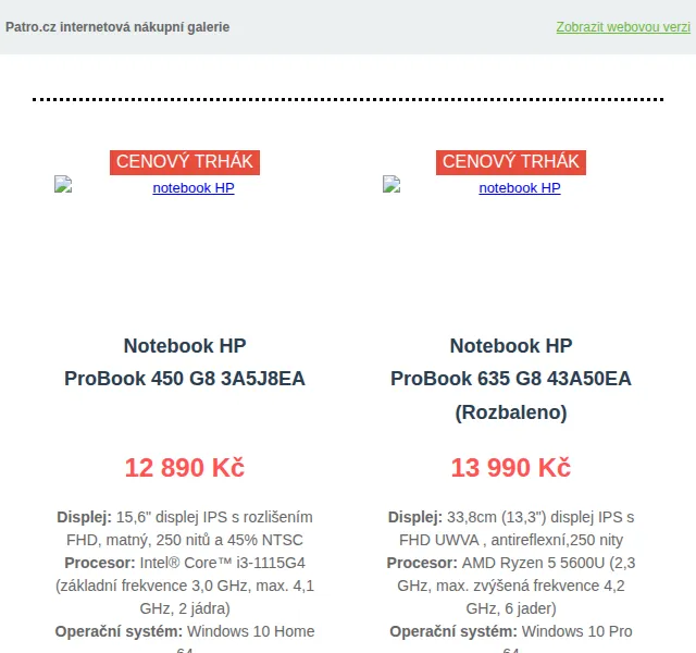 Patro.cz: HP ProBook notebooky od 12 890 Kč – červen 2026 | Nuslet.cz