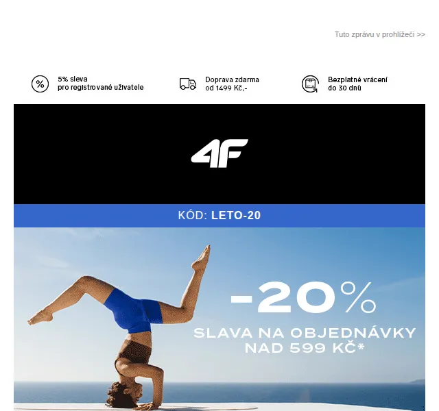 4Fstore: Extra 20% sleva na letní oblečení – červen 2026 | Nuslet.cz
