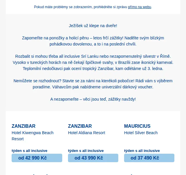 Čedok: Zájezdy last minute a dárkové vouchery – červen 2026 | Nuslet.cz