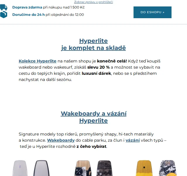 SNOWBOARD ZEZULA: Hyperlite 20% sleva – červen 2026 | Nuslet.cz