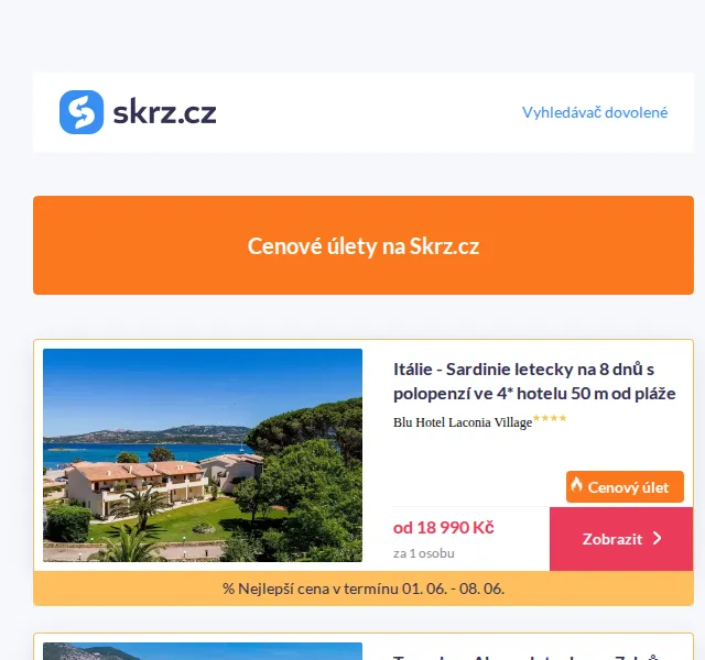 Skrz: Dovolená Sardinie a Kapverdy od 18 990 Kč – červen 2026 | Nuslet.cz