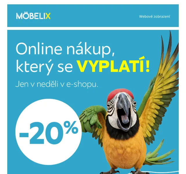 Möbelix: 20% sleva na nábytek – červenec 2026 | Nuslet.cz
