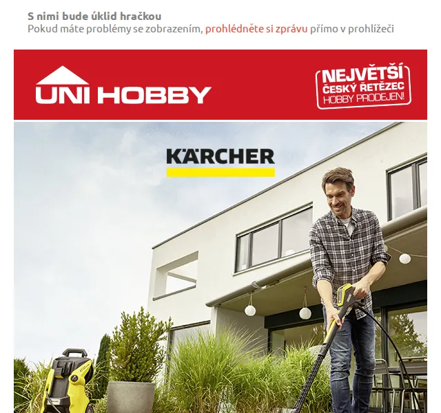 UNI HOBBY: tlakové myčky KÄRCHER od 1 990 Kč – červen 2026 | Nuslet.cz