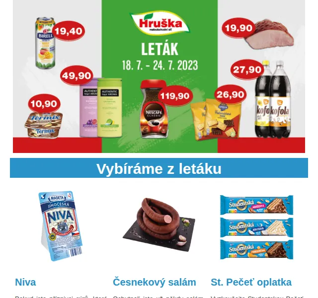 Váš HRUŠKA tým: Leták s akcemi – červenec 2026 | Nuslet.cz