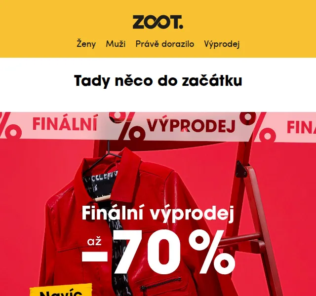 ZOOT: Extra 20% sleva na označené kousky + Under Armour až -50 % – červen 2026 | Nuslet.cz
