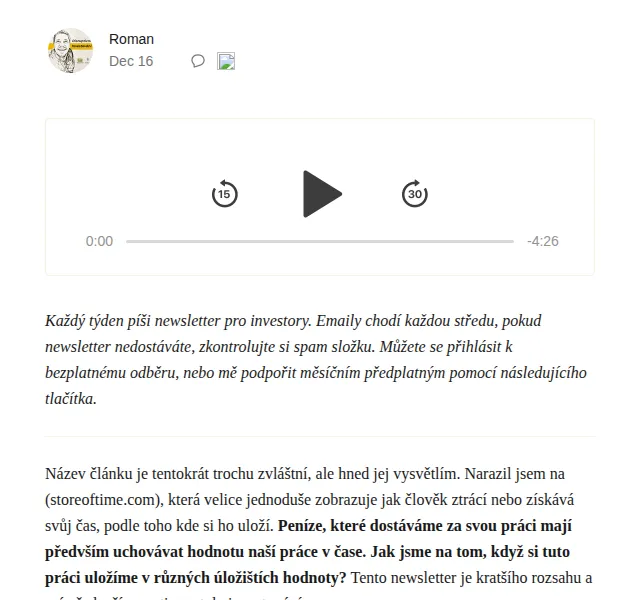 Substack: Jak nepřijít o svůj čas a peníze – červen 2026 | Nuslet.cz