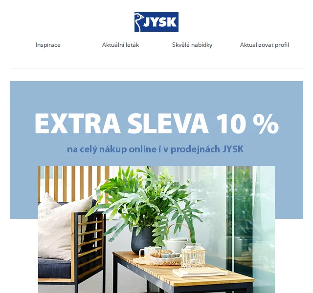 JYSK: Extra sleva 10% na celý nákup – červen 2026 | Nuslet.cz