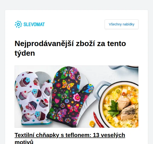 Slevomat: Chňapky, aroma difuzéry, hnojivo – červen 2026 | Nuslet.cz