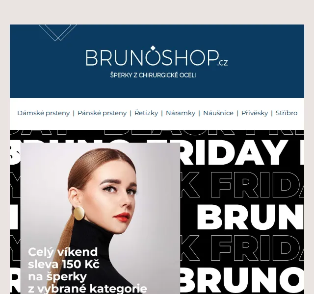 BRUNOshop.cz: 150 Kč sleva na šperky – červen 2026 | Nuslet.cz