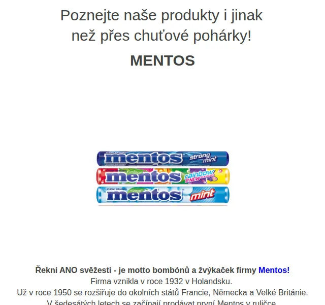Váš HRUŠKA tým: Mentos žvýkačky a slevy – červen 2026 | Nuslet.cz