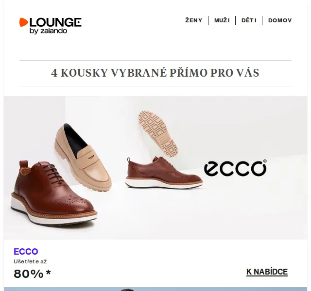 Lounge by Zalando: ECCO, ASICS, Weekday se slevou až 80 % – červen 2026 | Nuslet.cz