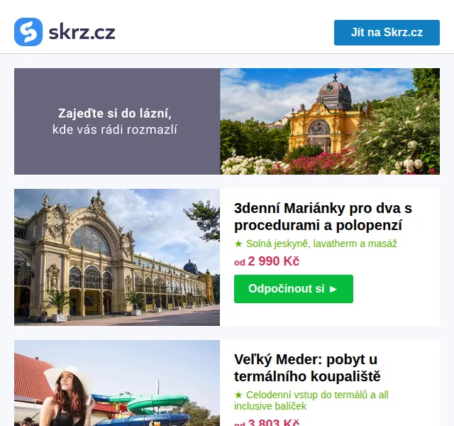 Vánoce na Skrz: Lázeňské pobyty od 1 395 Kč – červen 2026 | Nuslet.cz