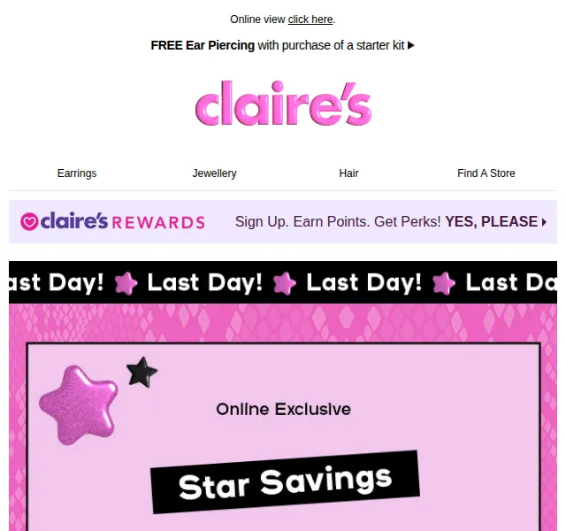 Claire's: 50% OFF a doprava zdarma – červen 2026 | Nuslet.cz