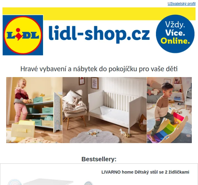 Lidl: Dětský nábytek a hračky se slevou – červenec 2026 | Nuslet.cz