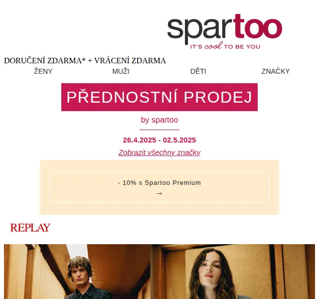 Spartoo: slevy až -50 % na Pepe Jeans, Desigual, Replay a Polo Ralph Lauren – červenec 2026 | Nuslet.cz