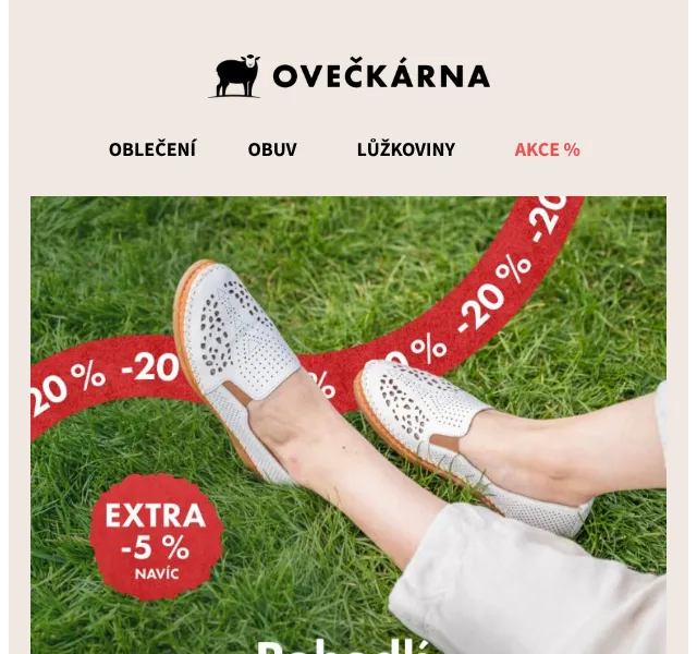 Ovečkárna: Sleva 20 % + 5 % na jarní obuv a oblečení – duben 2026 | Nuslet.cz