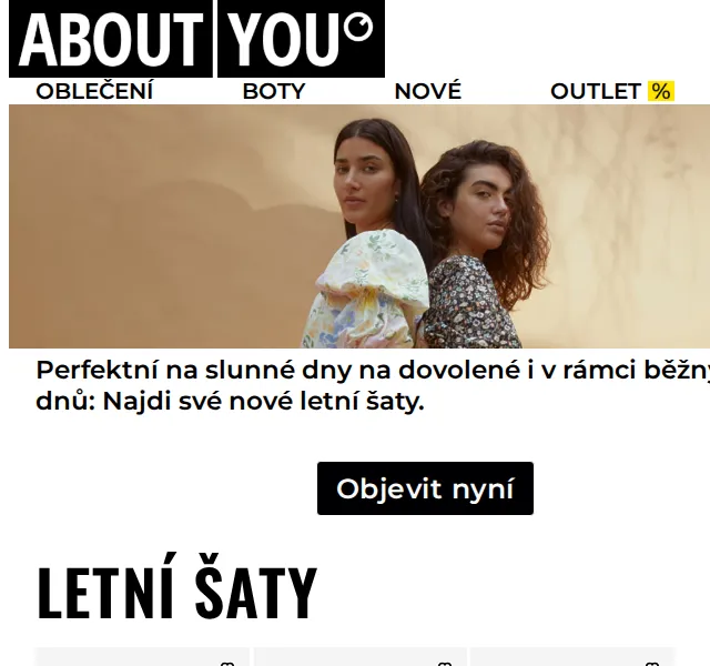 ABOUT YOU: Letní šaty VILA, ONLY, TOM TAILOR – srpen 2026