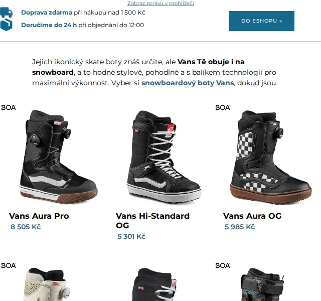 SNOWBOARD ZEZULA: Vans, Bataleon, Union – slevy až 505 Kč – květen 2026 | Nuslet.cz