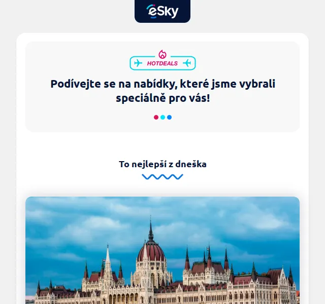 eSky: Budapešť od 826 Kč, Paříž od 1 702 Kč – červen 2026 | Nuslet.cz