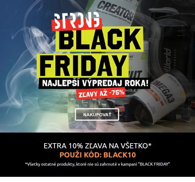 BodyWorld: Black Friday slevy až 56 % + kód BLACK10 – červen 2026 | Nuslet.cz