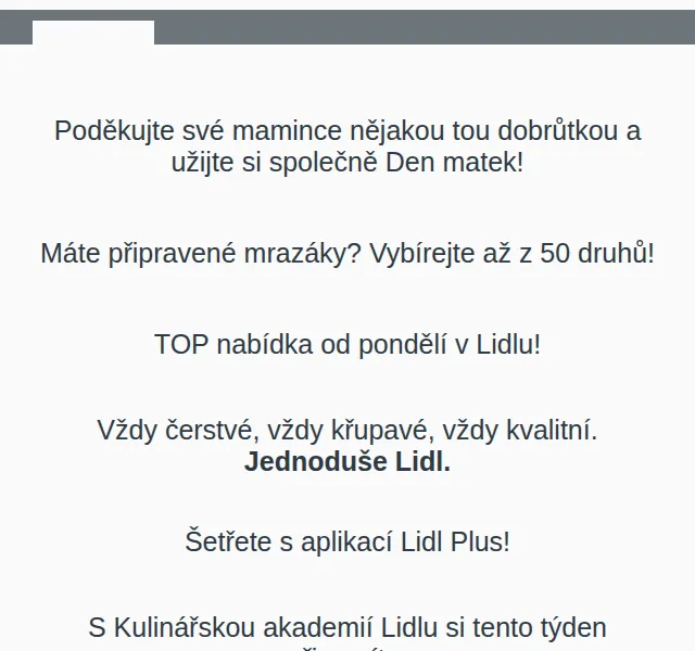 Lidl: Den matek a 50 druhů mražených specialit – červen 2026 | Nuslet.cz