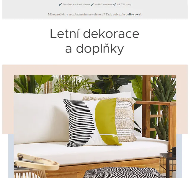 Beliani.cz: letní doplňky se slevou až 70 % – červen 2026 | Nuslet.cz
