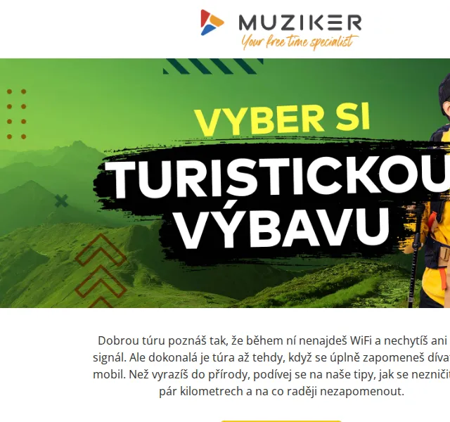 Muziker: výbava na túry a turistika – červen 2026 | Nuslet.cz