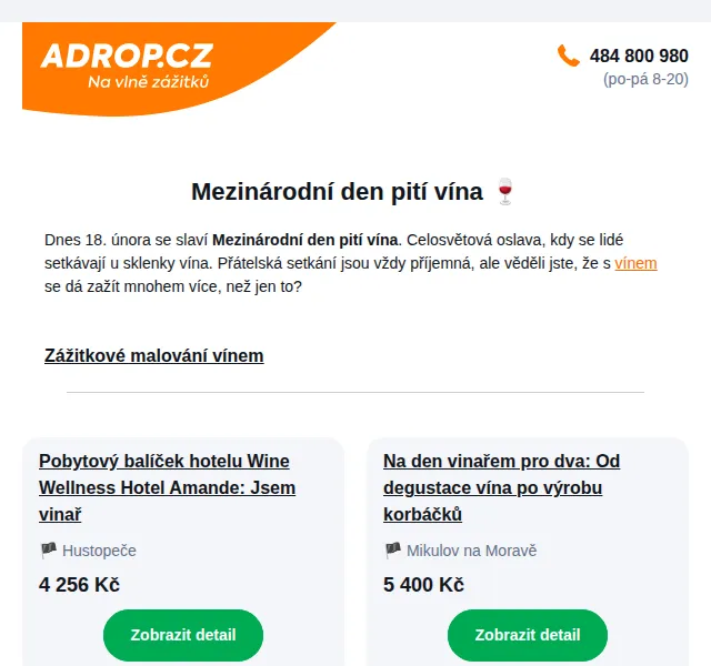 Adrop: Zážitky s vínem – malování, degustace, dárky – únor 2026 | Nuslet.cz