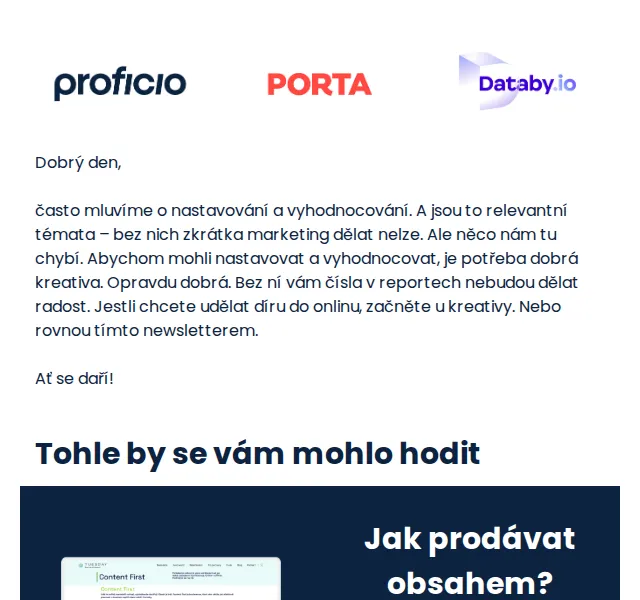 PROFICIO tým: Kreativní marketing – červenec 2026 | Nuslet.cz