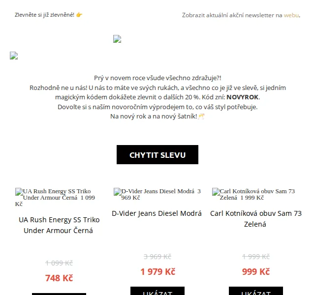 UrbanStore: Sleva 20 % na zlevněné zboží – červen 2026 | Nuslet.cz