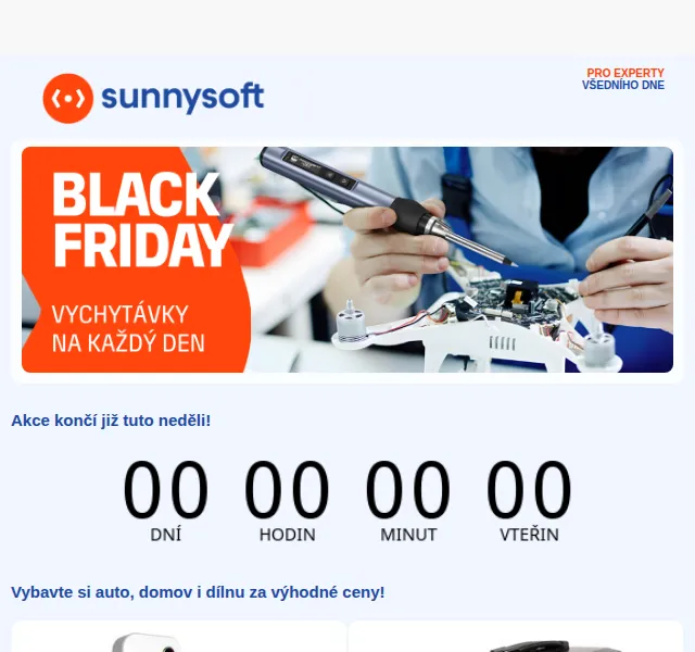 Sunnysoft: Cyber Week – nabíječka, měnič a kamery od 799 Kč – červen 2026 | Nuslet.cz