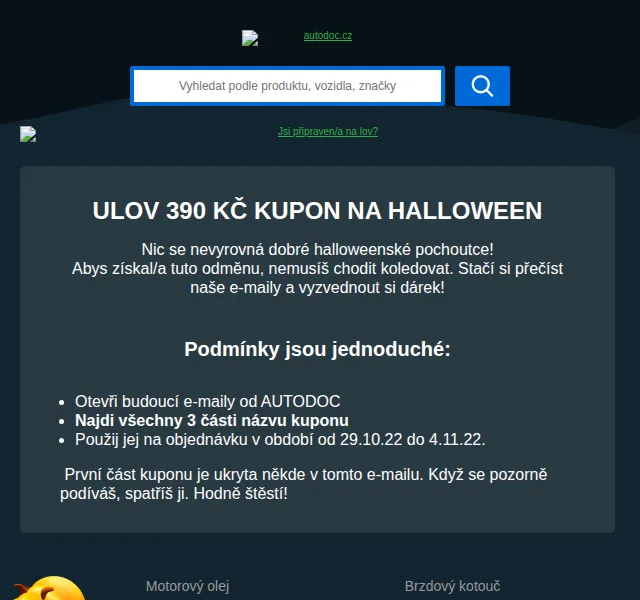 Autodoc: Halloween sleva 390 Kč – červen 2026 | Nuslet.cz