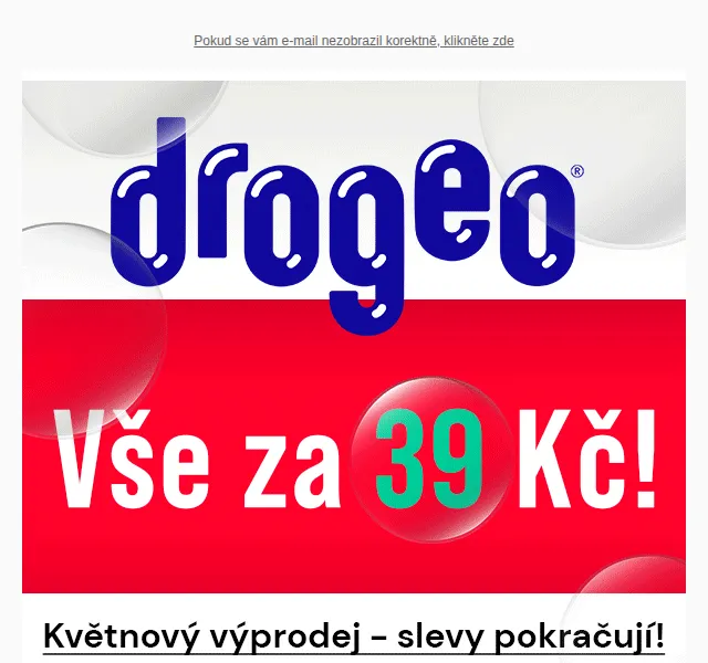 Drogeo: Výprodej vše za 39 Kč – červen 2026 | Nuslet.cz