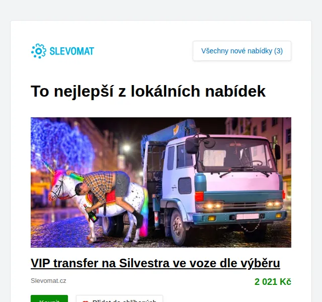 Slevomat: VIP transfer na Silvestra za 2 021 Kč – červen 2026 | Nuslet.cz