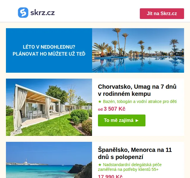 Skrz: Zájezdy až -49 % a aquaparky – červen 2026 | Nuslet.cz